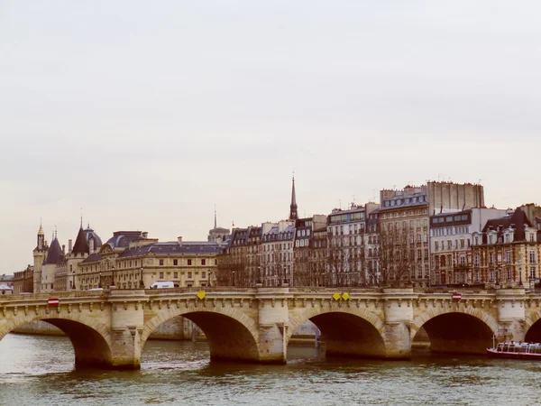 Retro spojrzenie ile de la cite Paryż — Zdjęcie stockowe