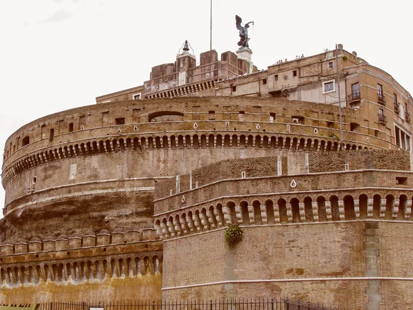 Retro vzhled castel sant angelo Řím — Stock fotografie