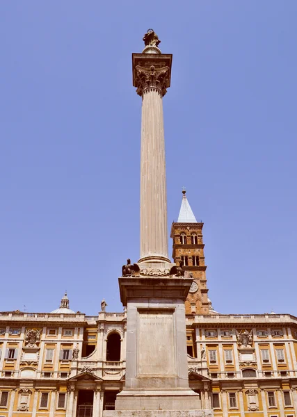 Retro look Santa Maria Maggiore in Rome — Stock Photo, Image