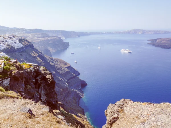 Retro look Fira in Greece — Stock Photo, Image