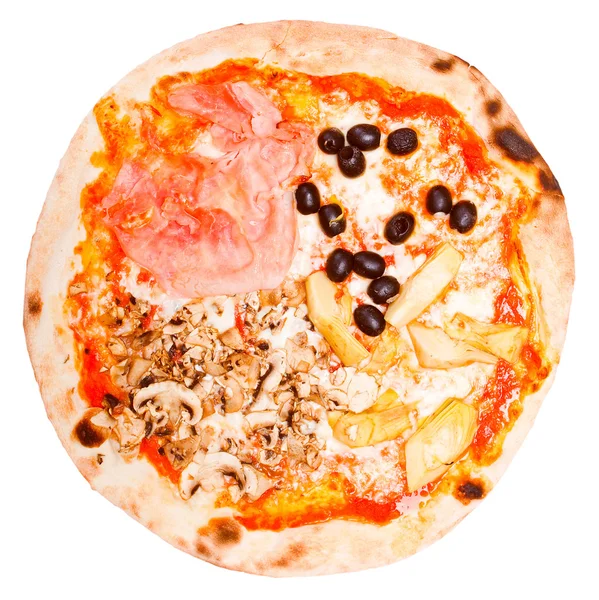 Retro look Four Seasons Pizza — Stock Photo, Image