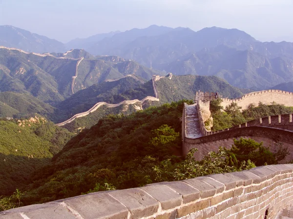 Chiński Wielki Mur w stylu retro — Zdjęcie stockowe