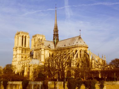 Retro görünüm notre dame paris