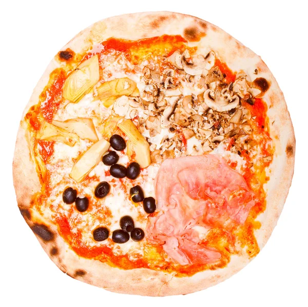 Retro vzhled čtyři roční období pizza — Stock fotografie
