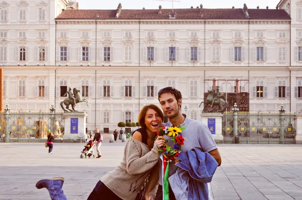 Retro look Happy couple — Stock Photo, Image