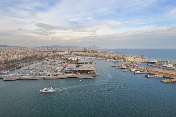 Vue aérienne du port de Barcelone — Photo