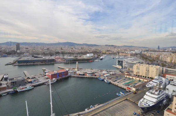 Vue aérienne du port de Barcelone — Photo