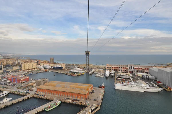 Veduta aerea del porto di Barcellona — Foto Stock