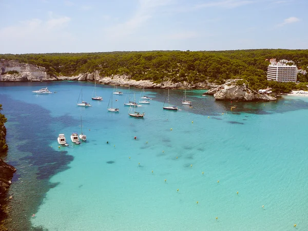 Cala Galdana im Retro-Look — Stockfoto