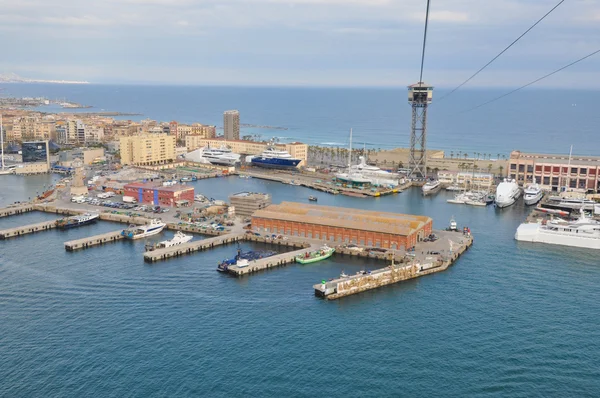 巴塞罗那海港鸟瞰图 — 图库照片