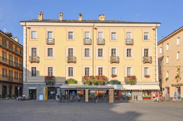 Emile Chanoux square in Aosta — Stock Photo, Image