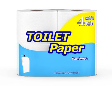 Dört rulo tuvalet kağıdı paketi