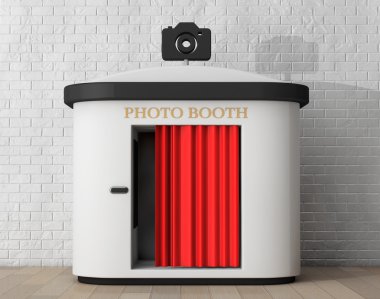 Photo Booth. 3d rendering clipart