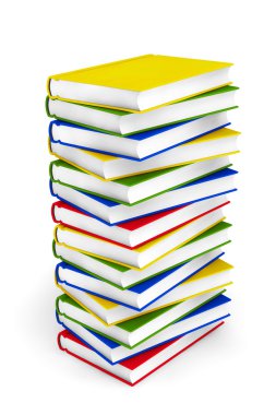 Renkli kitap yığını