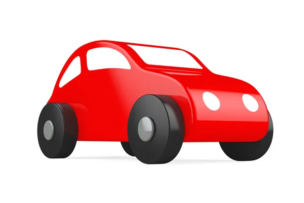 Красный мультфильм игрушечный автомобиль — стоковое фото