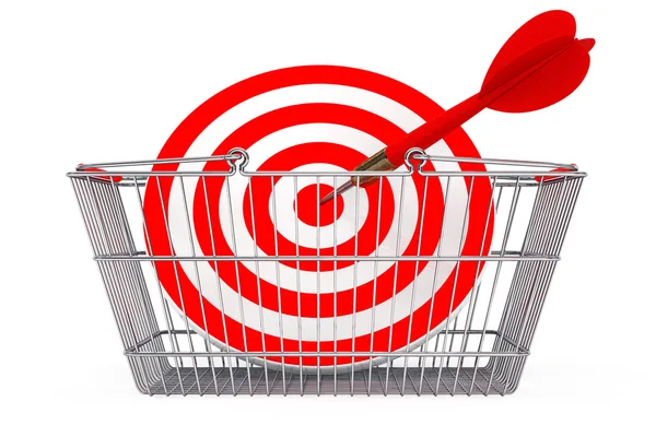 Winkelmandje met Target zoals Darten — Stockfoto