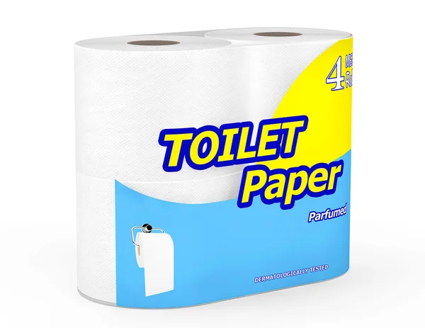 Dört rulo tuvalet kağıdı paketi — Stok fotoğraf