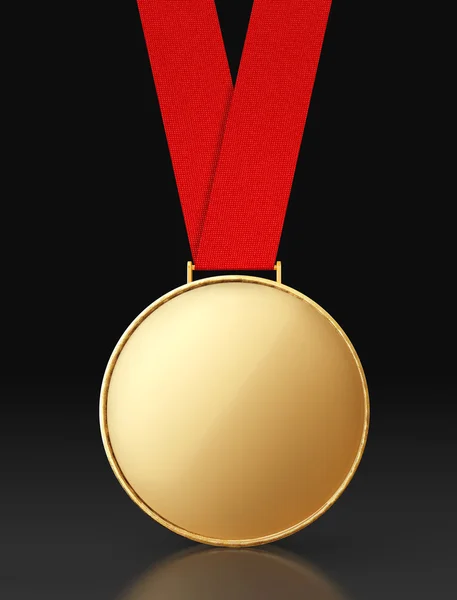 Médaille d'or blanche avec ruban rouge — Photo