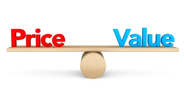 Price and Value balance concept — Stock Photo, Image