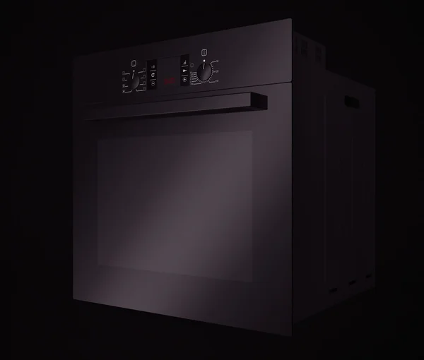 Horno eléctrico negro moderno. renderizado 3d — Foto de Stock