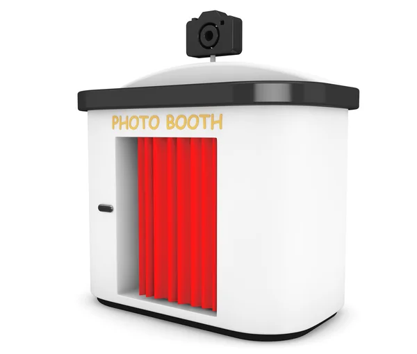 Photo Booth with Red Curtain — Stock Photo, Image