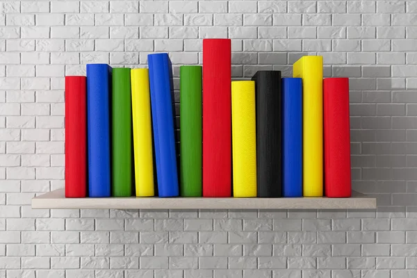 Book Shelf with Multicolour Books — Stock Photo, Image