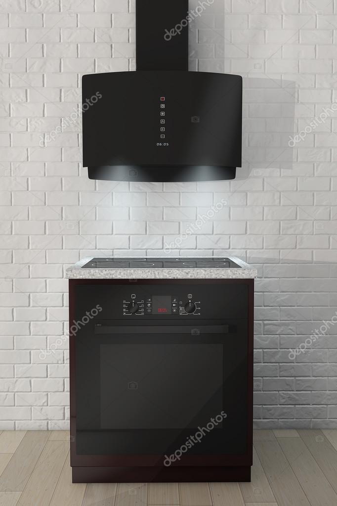Induktions-Herd und Backofen Glas mit Aspirator ...