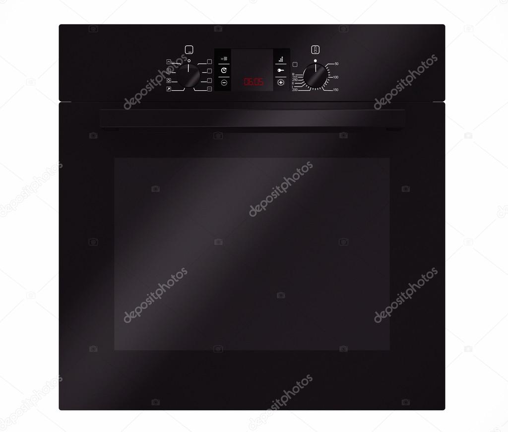 Modern Black Electric Oven. 3d rendering