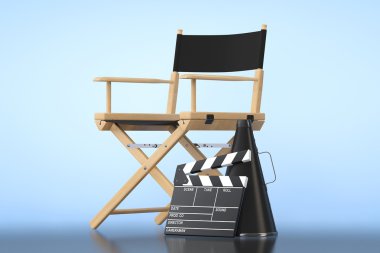 Yönetmen koltuğu, film Clapper ve megafon