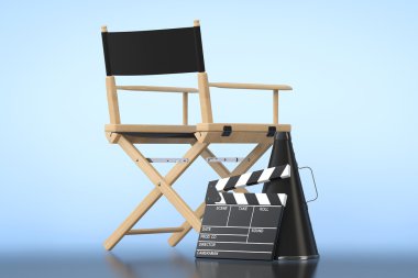 Yönetmen koltuğu, film Clapper ve megafon