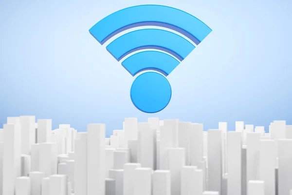 Wi-Fi Зв'язок Абстрактне місто — стокове фото