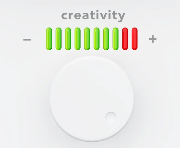 Bouton de contrôle avec échelle de progression de créativité — Photo