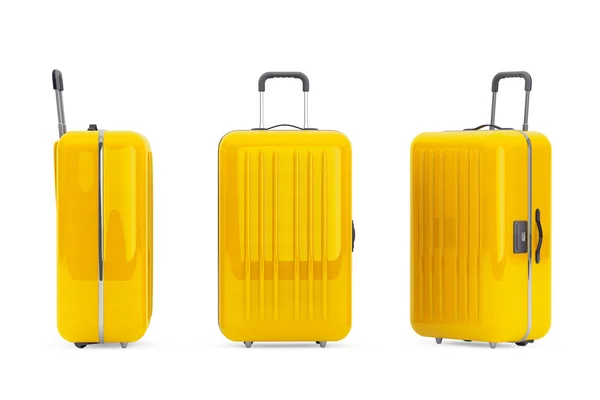 大きな黄色のポリカーボネートのスーツケース — ストック写真