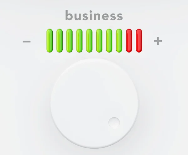 Manípulo de controle com escala de progresso de negócios — Fotografia de Stock