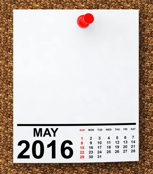 Calendar May 2016 — Stock Photo, Image