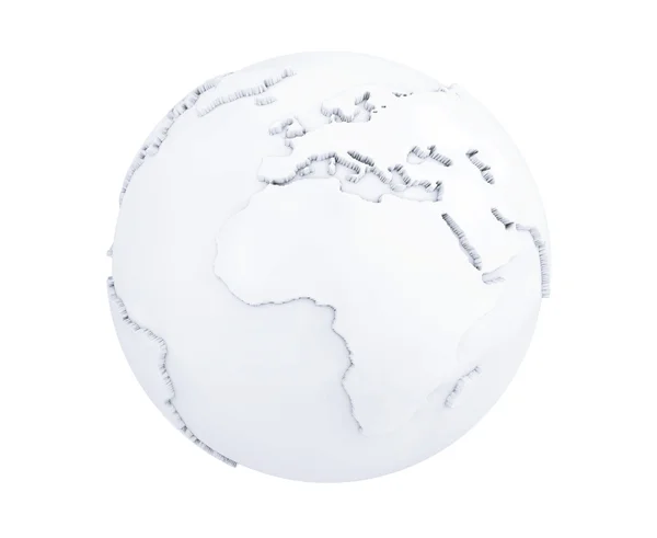 Λευκό και κενή γη πλανήτη Globe — Φωτογραφία Αρχείου