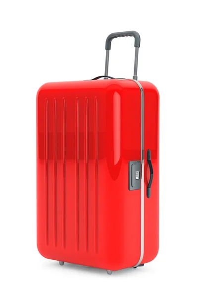 Large Red Polycarbonate Suitcase — Stock Photo, Image