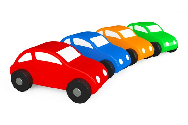 Meerkleurige Cartoon Toy Cars — Stockfoto