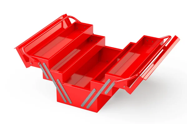 Werkzeugkasten aus rotem Metall — Stockfoto