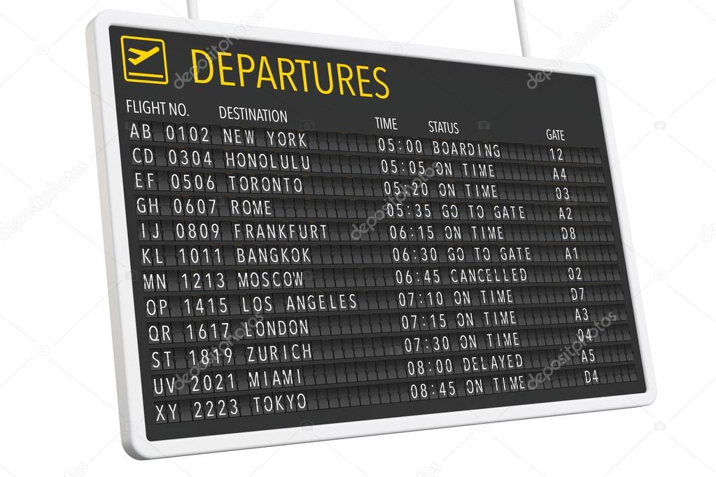 Airport Departures Table