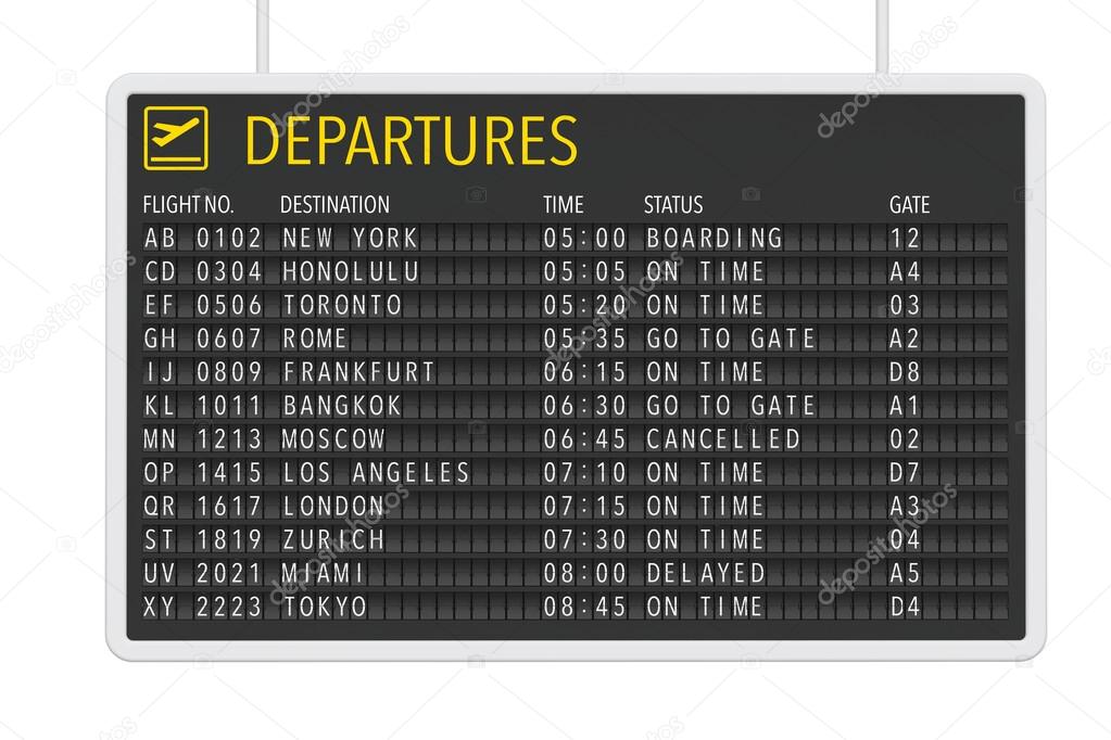 Airport Departures Table