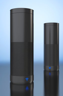 Wi-Fi işareti kablosuz hoparlörler. 3D render