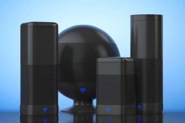 Radyo sözcü Wi-Fi işareti ile ayarlayın. 3D render