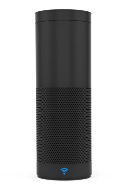 Wi-Fi işareti ile kablosuz hoparlör. 3D render