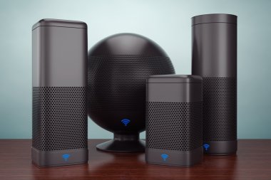 Eski stil fotoğraf. Wi-Fi işareti ile radyo sözcü kümesi. 3D re