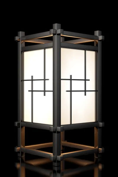 Asian Wooden Night Lamp. 3d Rendering — Stock Photo, Image