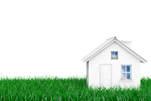 Small House over Grass. 3d Rendering — Stock Photo, Image