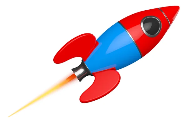 Kinderspielzeug-Rakete. 3D-Darstellung — Stockfoto