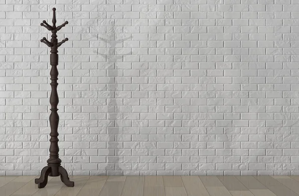 Vintage Wooden Coat Rack. 3d Rendering — Stock Photo, Image