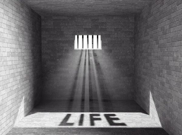 Prison with light and Life Shadow. 3d Rendering — Stock Photo, Image